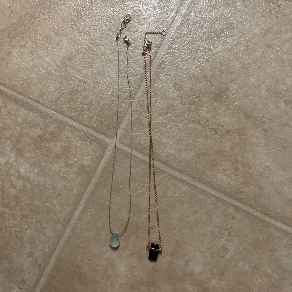 Necklaces. Blue and black stones.